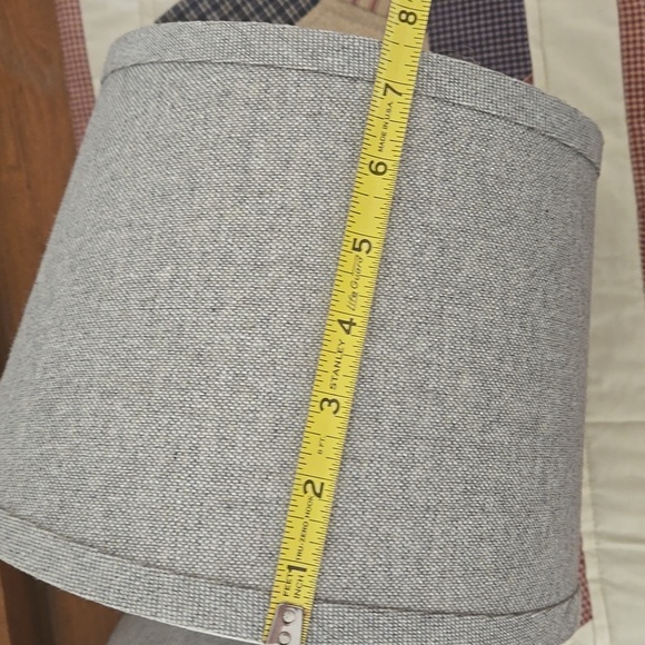 Light Gray Fabric Lampshade Pair - Picture 7 of 8
